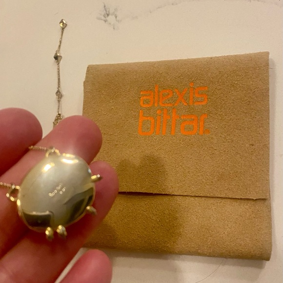 Alexis Bittar Gold adjustable Necklace with Turquoise & Crystal Accents - Picture 3 of 7